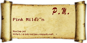 Pink Milán névjegykártya