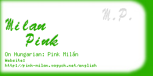 milan pink business card